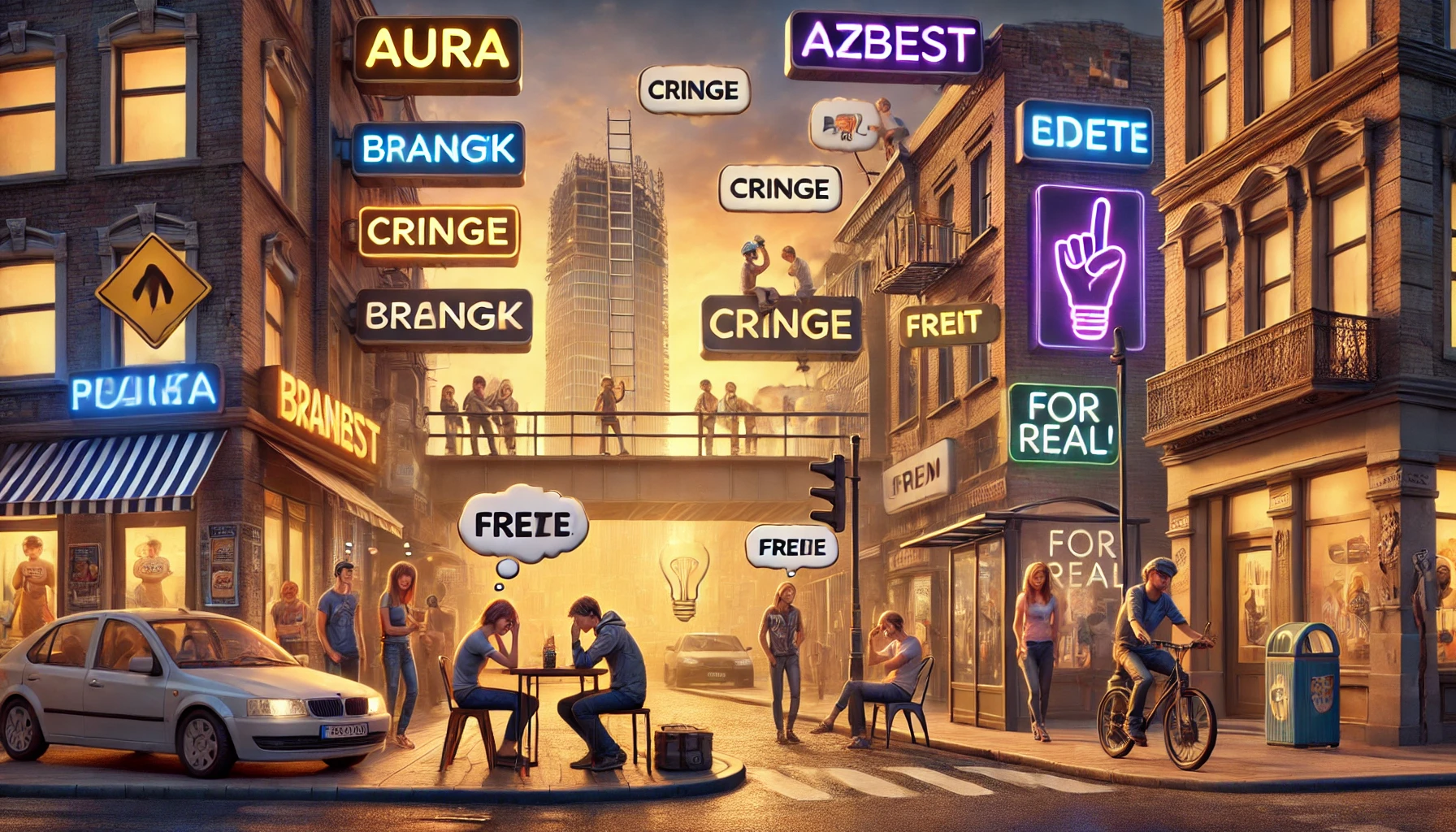 grafika AI przedstawiajaca mlodziezowe slowa roku