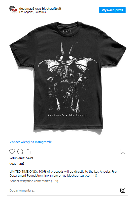 Limitowane koszulki deadmau5
