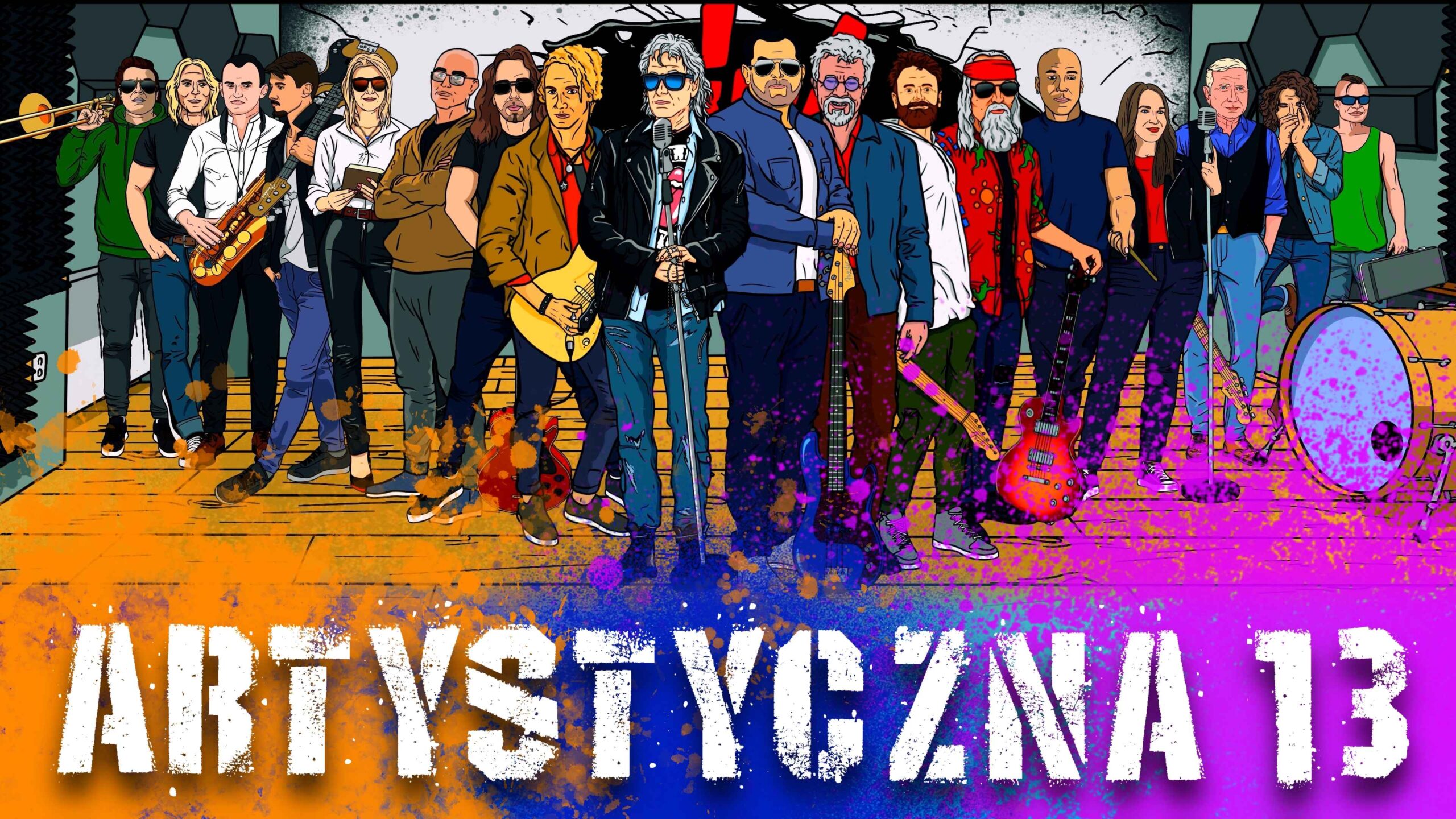 muzycy zespołu dewódzki & nieć w wersji rysunkowej